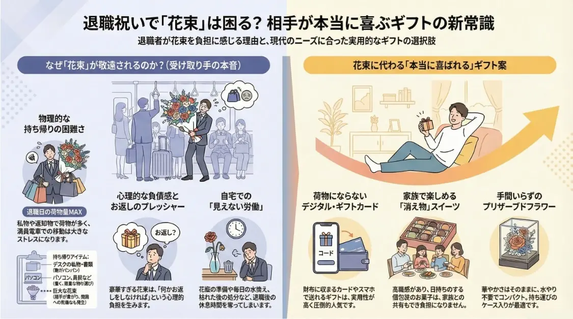 退職祝いで花束は困る？相手が本当に喜ぶギフトの新常識