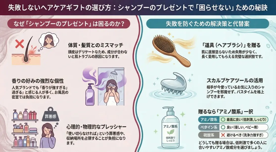シャンプーのプレゼントで困らせない為の秘訣