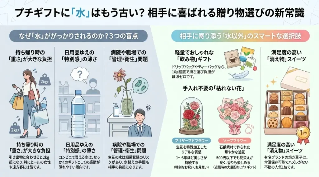 プチギフトに水はいらない？その理由と代わりになる贈り物を厳選紹介