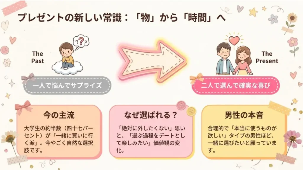 彼氏の誕生日プレゼントを一緒に買いに行く新常識