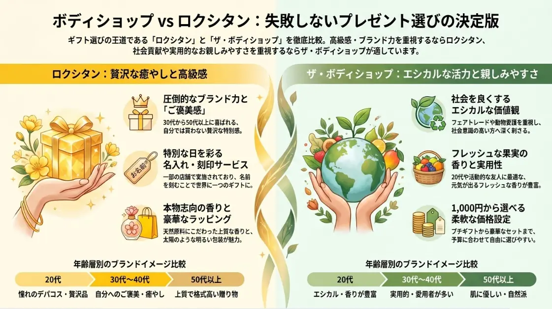 ボディショップとロクシタン結局どっち失敗しないプレゼント選び
