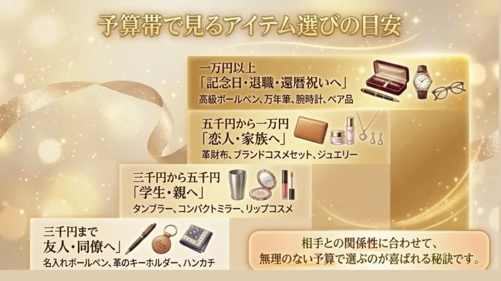 予算別で見るアイテム選びの目安