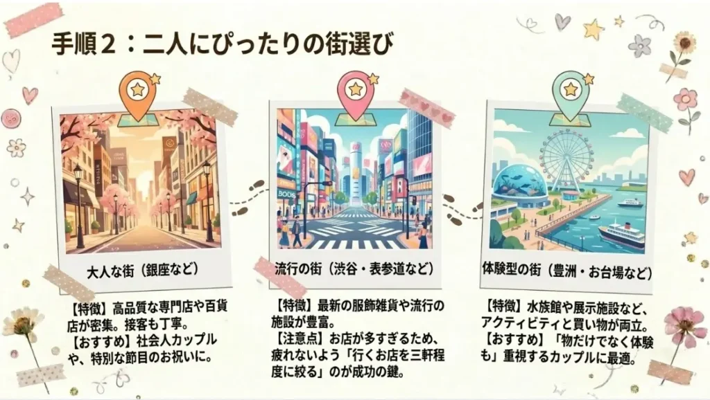 おすすめのショッピングデートスポットとルート