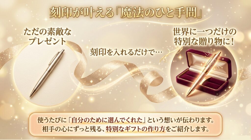 プレゼントに刻印で特別感を演出