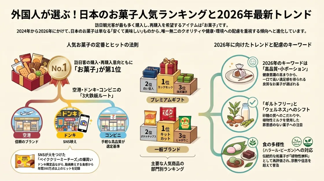 外国人が選ぶ日本のお菓子人気ランキングとトレンド