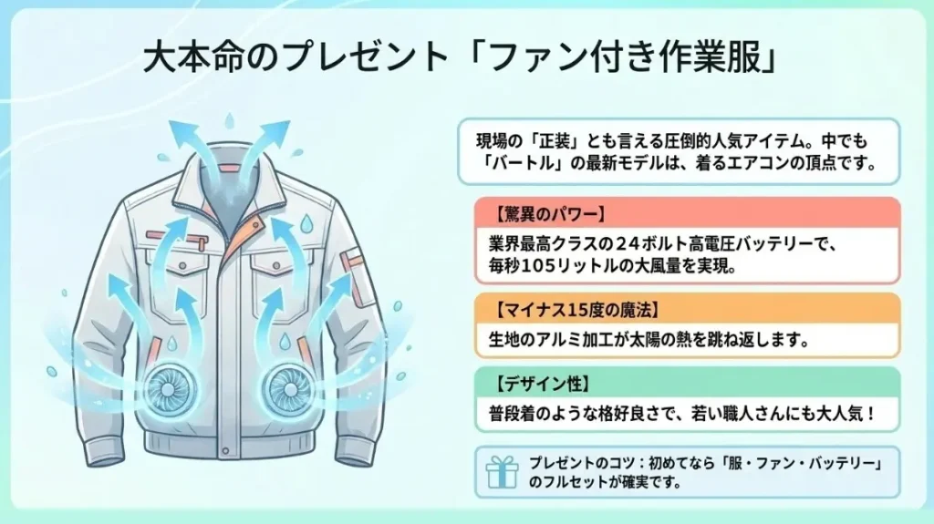 バートルの空調服は現場で働く彼氏に一番人気のギフト