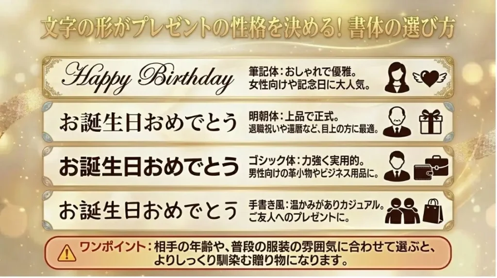 刻印の文字数や書体フォントの選び方
