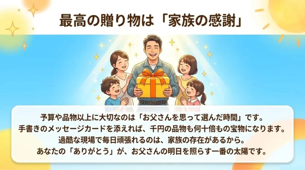 最高の贈り物は家族の感謝です