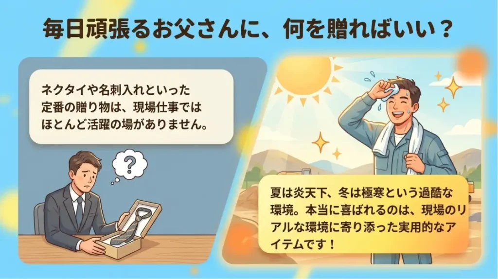 現場仕事の父へ贈るプレゼント