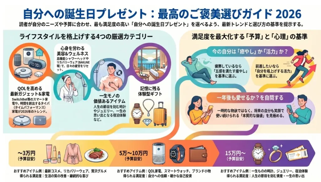 自分への誕生日プレゼントにおすすめ！最高のご褒美アイテムの選び方