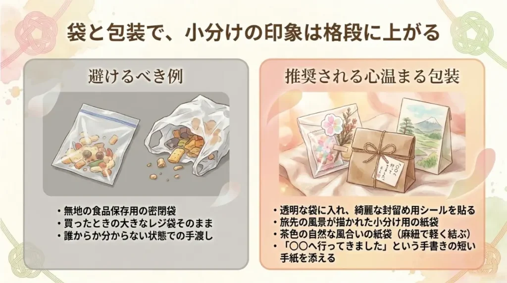 紙袋やラッピングで小分けの印象を格上げする方法