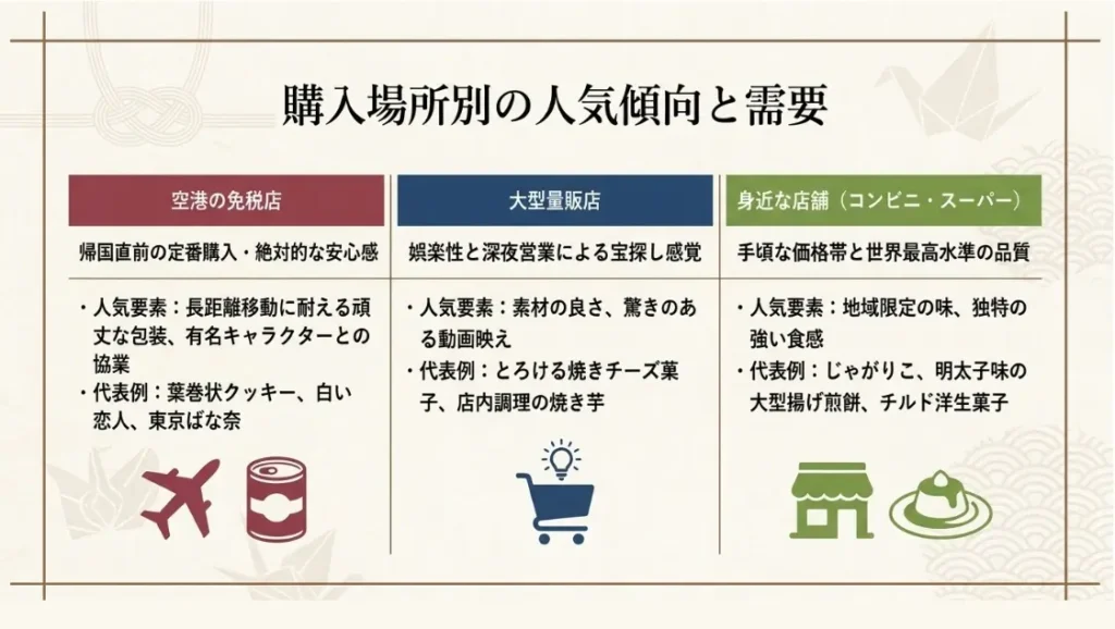 購入場所別の人気傾向と需要