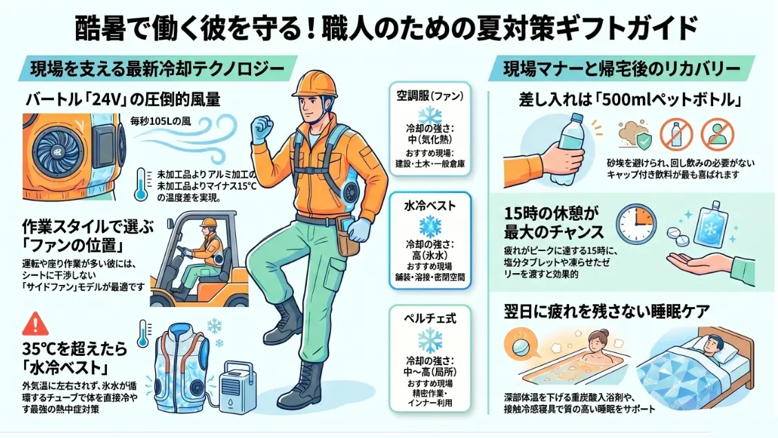 酷暑で働く職人の彼を守る夏の暑さ対策プレゼント