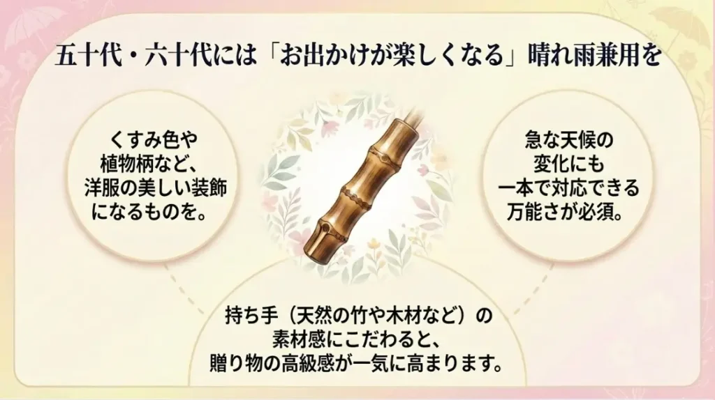 50代60代に人気のおしゃれな晴雨兼用日傘