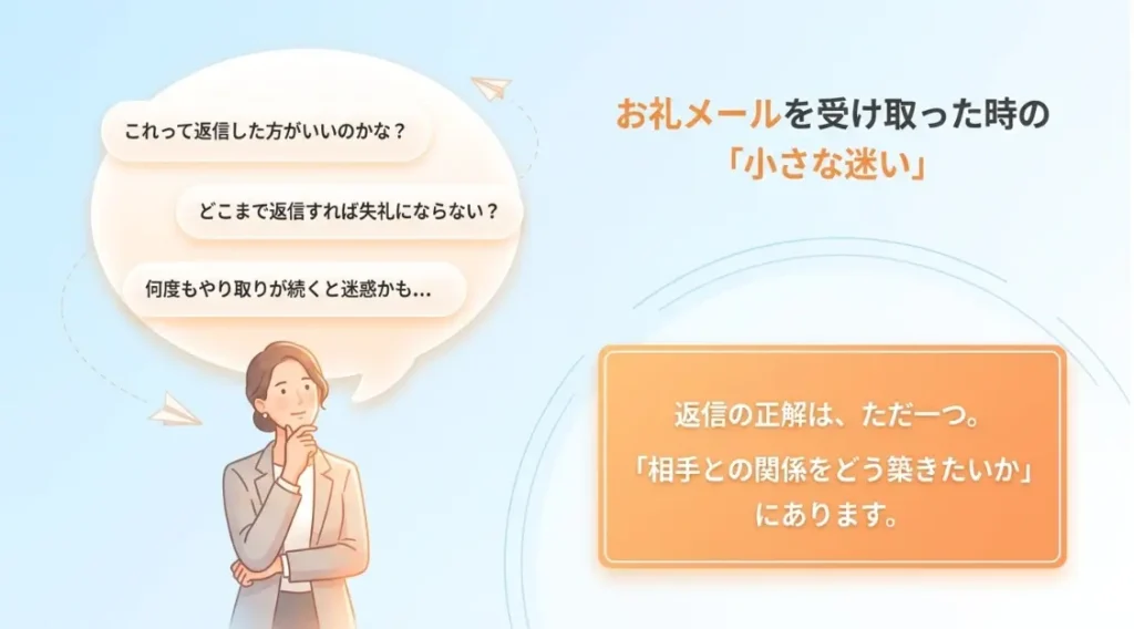 お礼メールを受け取った時の小さな迷い