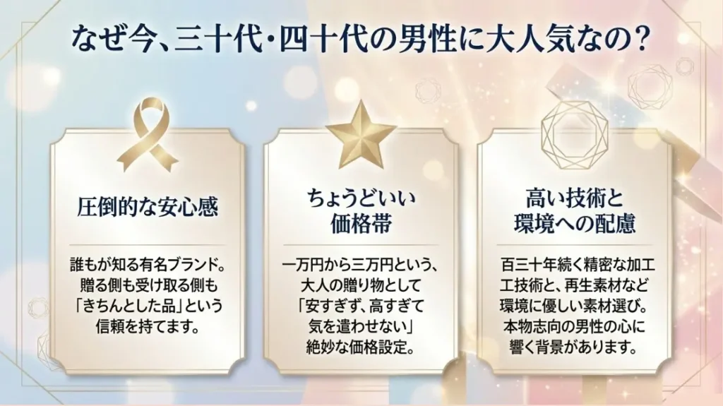 スワロフスキーの男性へのプレゼントが選ばれる理由