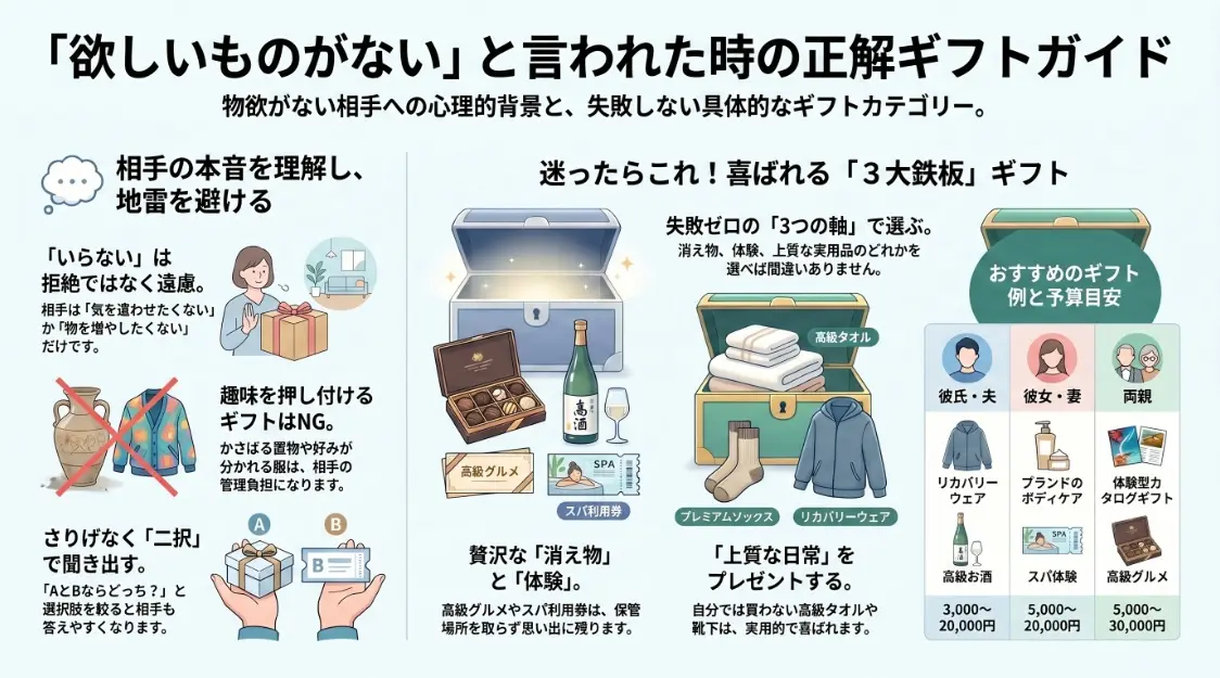 プレゼントで欲しいものがないないと言われた時の正解ギフト
