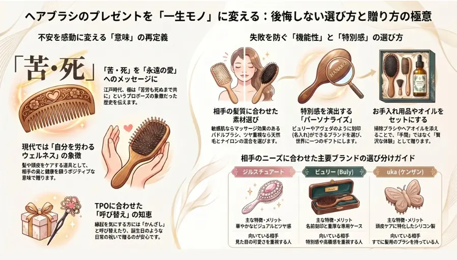 ヘアブラシのプレゼントは嬉しくない?後悔しない選び方と贈り方