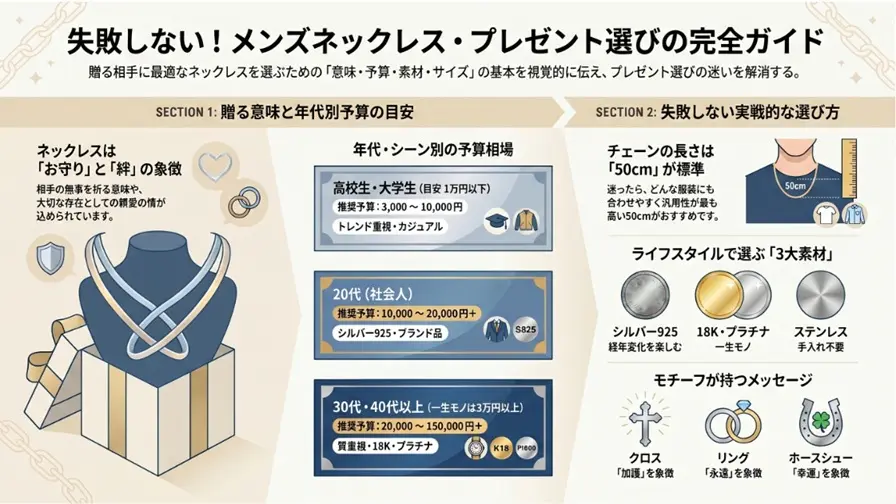 プレゼントに最適なネックレスをメンズへ贈る