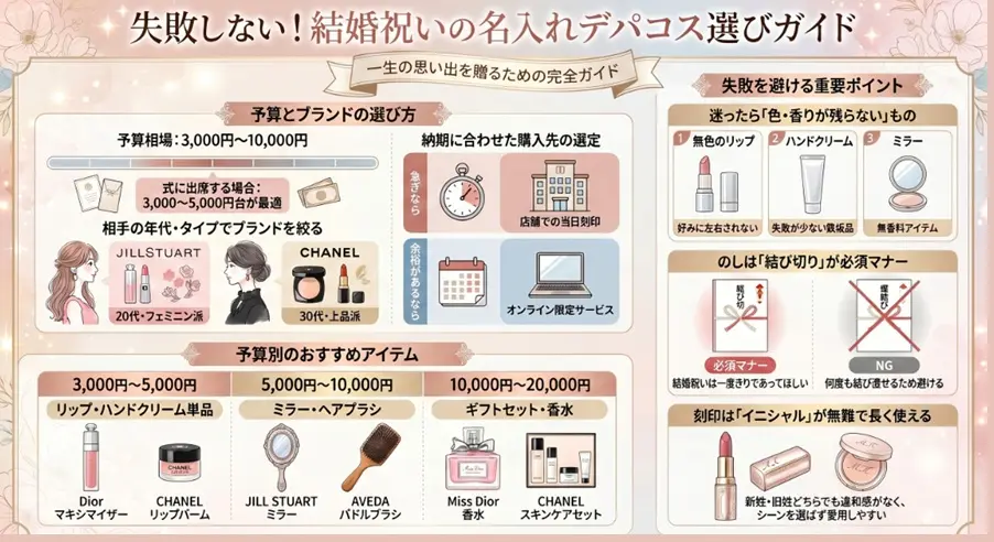 結婚祝いの友達へ贈るデパコス名入れプレゼント
