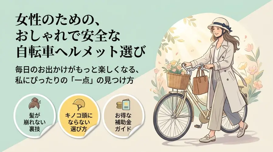 女性のためのおしゃれで安全な自転車ヘルメット選び