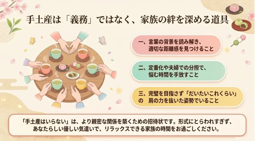 義実家の手土産はいらないを上手に活用し良好な関係を築くまとめ