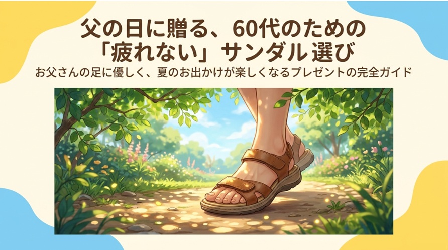 父の日のプレゼント60代の為の疲れないサンダル選び