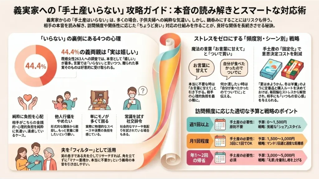義実家への手土産はいらないと言われたら？その本音と実際どうすべき？