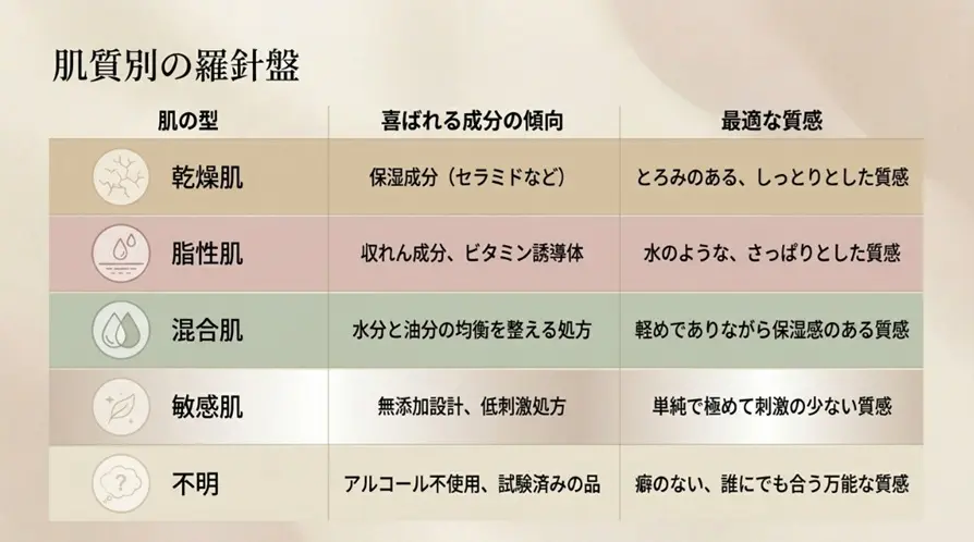 肌質が全くわからない時は「ユニバーサル設計」を選ぶ