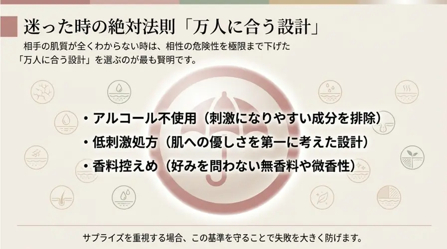相手の肌質がわからない時の選び方のコツ