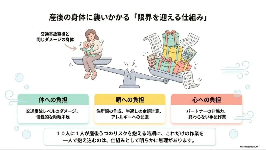 産後の身体で内祝いはめんどくさいと感じる理由