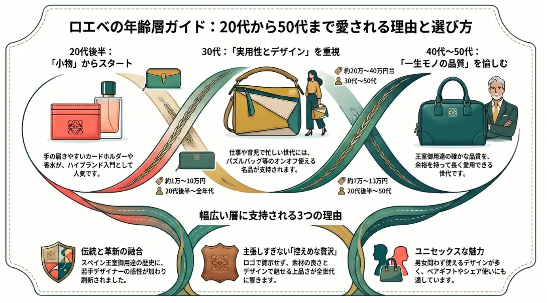 ロエベの年齢層ガイド20代から50代まで愛される理由と選び方