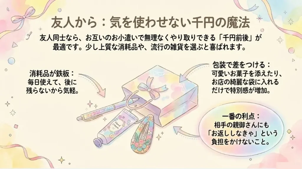 友達への1000円前後のプチギフト
