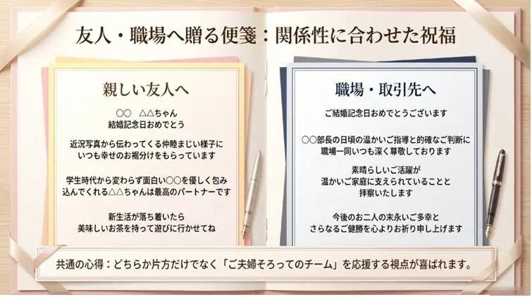 友人夫婦へ贈るお祝いのメッセージ例文