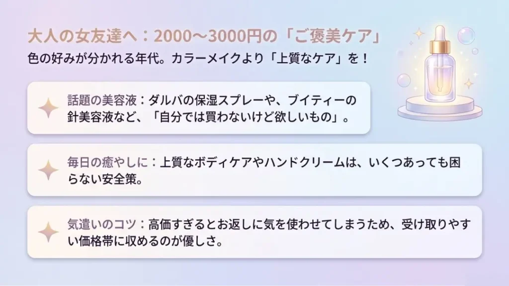 女友達に喜ばれる予算別の選び方