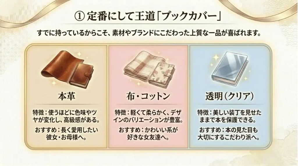 おしゃれなブックカバーは定番ギフト