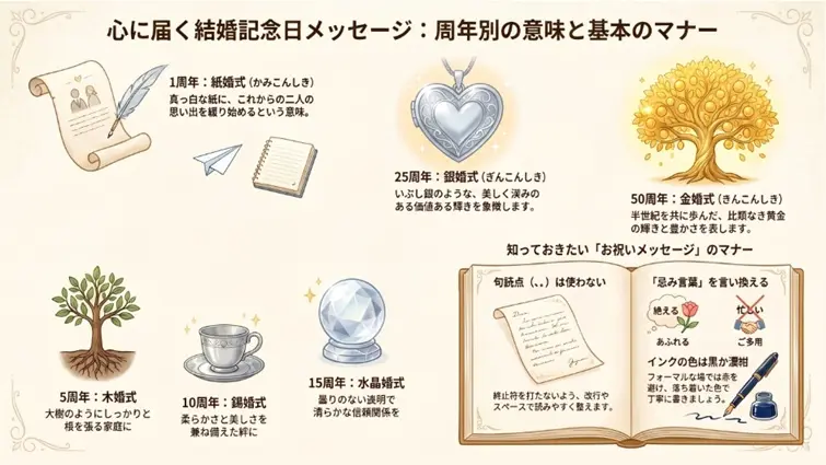 結婚記念日メッセージ例文|マナー&英語も