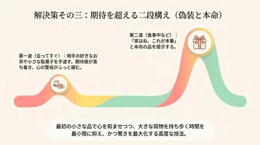 ダミーと本命の二段階演出