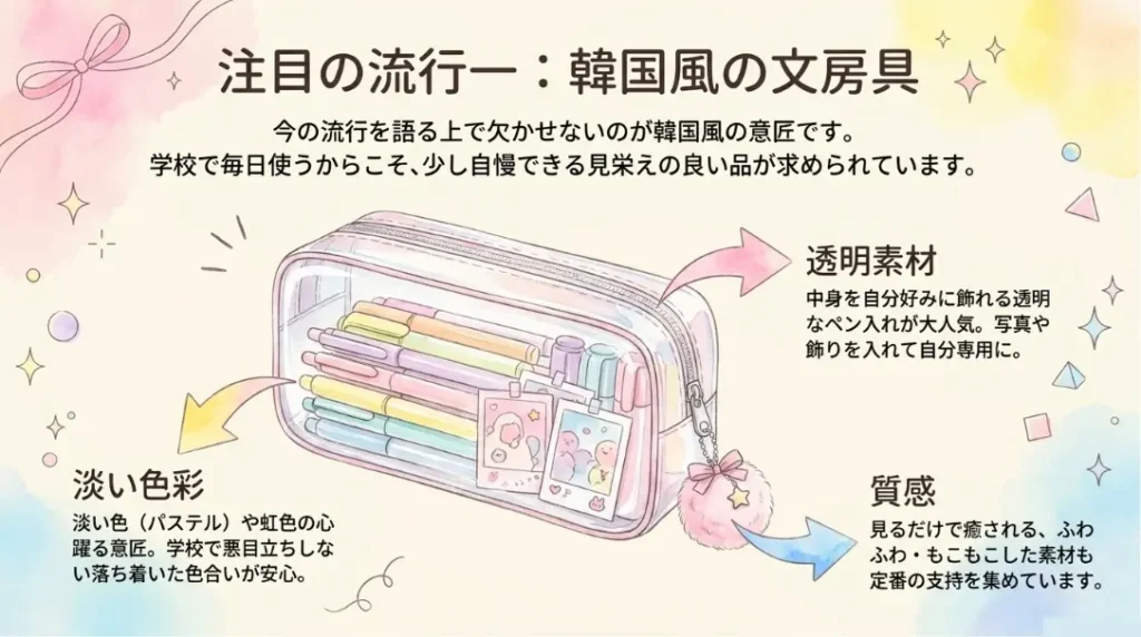 韓国風で流行りのおしゃれな文房具