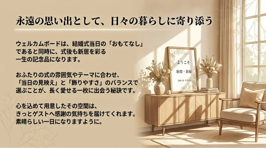 式後はインテリアとして