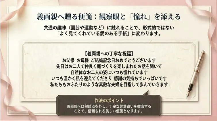 義両親へ贈るメッセージ例文