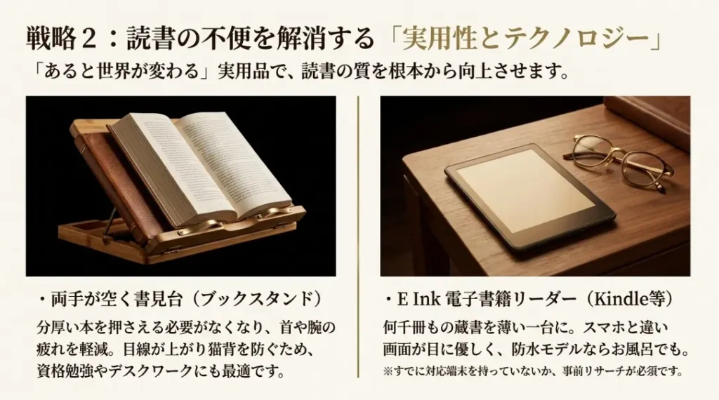 書見台やKindleの実用アイテム