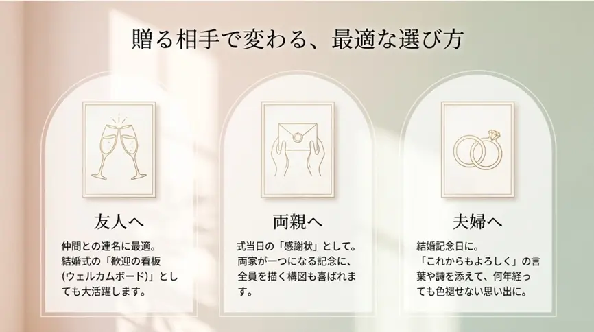友人や両親など贈る相手で選ぶ
