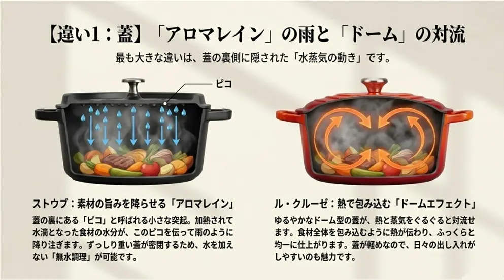 蓋の構造の違い｜ピコとドーム型