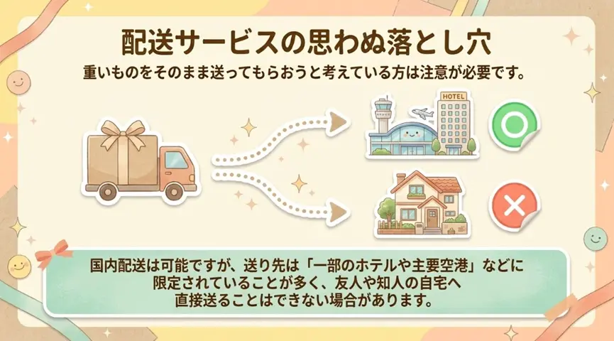配送サービスと利用の制限