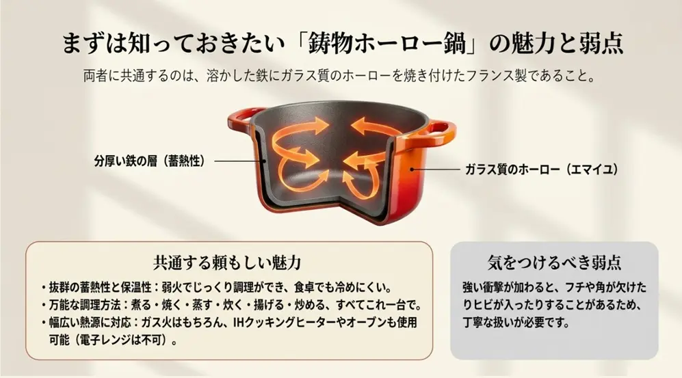 鋳物ホーロー鍋の魅力と弱点