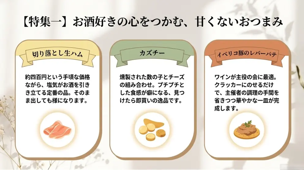 お酒に合う甘くないおつまみ