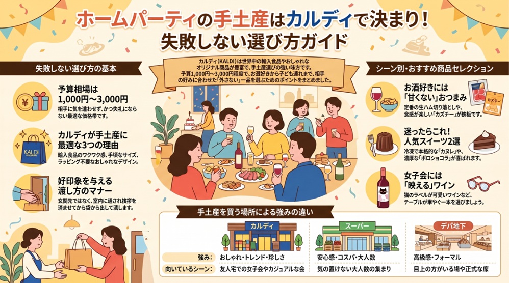 ホームパーティの手土産はカルディで決まり
