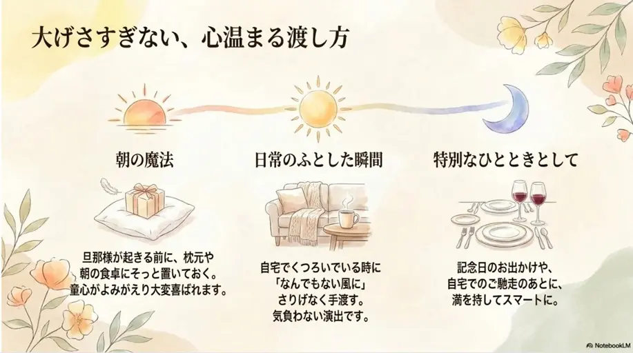 印象に残るサプライズ演出と当日の渡し方