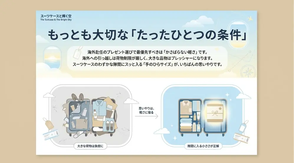 かさばらない軽さを最優先で選ぶ